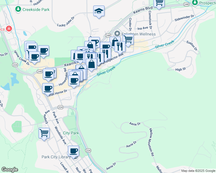 map of restaurants, bars, coffee shops, grocery stores, and more near 1710 Upper Iron Horse Loop Road in Park City