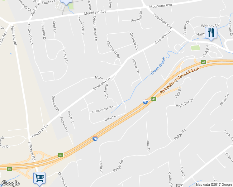 map of restaurants, bars, coffee shops, grocery stores, and more near 68 Apple Tree Row in Berkeley Heights