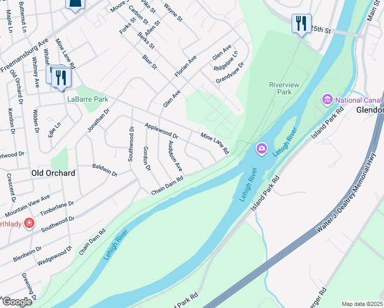 map of restaurants, bars, coffee shops, grocery stores, and more near 22 Russet Drive in Easton