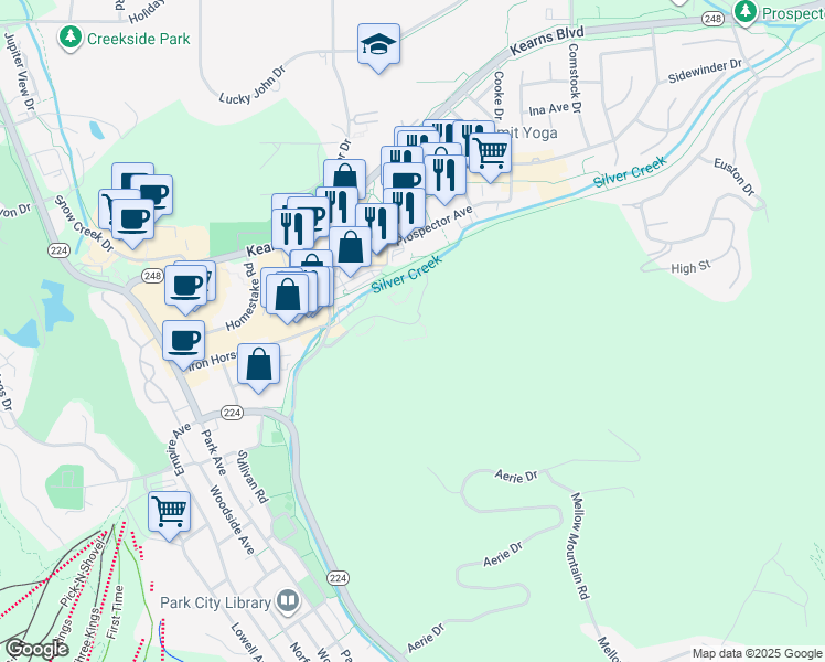 map of restaurants, bars, coffee shops, grocery stores, and more near 1700 Upper Iron Horse Loop Road in Park City