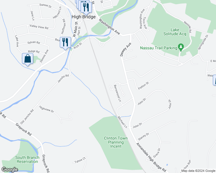 map of restaurants, bars, coffee shops, grocery stores, and more near 14 Chestnut Court in High Bridge