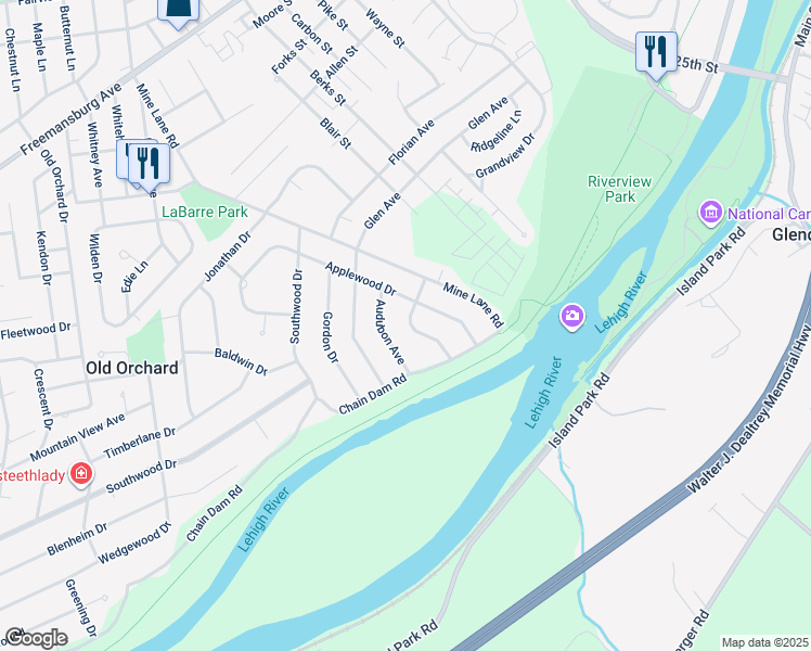 map of restaurants, bars, coffee shops, grocery stores, and more near 15 Russet Drive in Easton