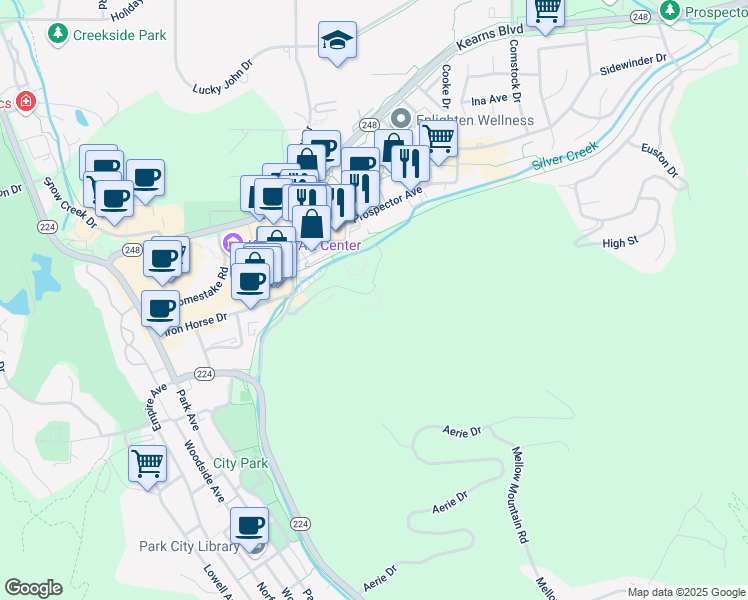 map of restaurants, bars, coffee shops, grocery stores, and more near 1710 Upper Iron Horse Loop Road in Park City