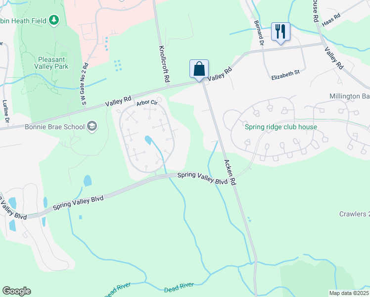 map of restaurants, bars, coffee shops, grocery stores, and more near 3006 Hemlock Place in Basking Ridge