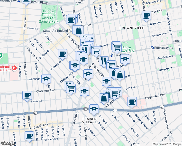 map of restaurants, bars, coffee shops, grocery stores, and more near in Brooklyn
