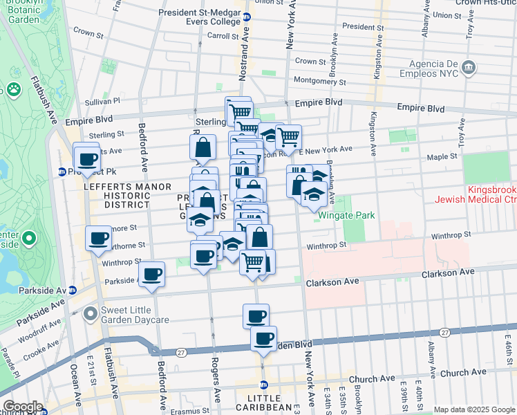 map of restaurants, bars, coffee shops, grocery stores, and more near 375 Fenimore Street in Brooklyn