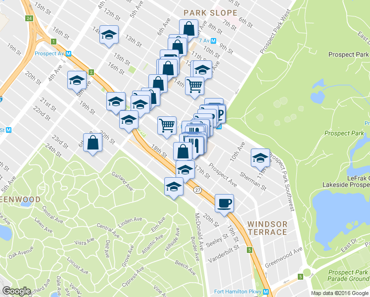 map of restaurants, bars, coffee shops, grocery stores, and more near 465 17th Street in Brooklyn