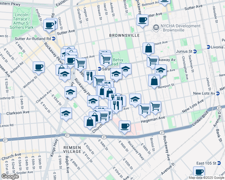 map of restaurants, bars, coffee shops, grocery stores, and more near 45 Newport Street in Brooklyn