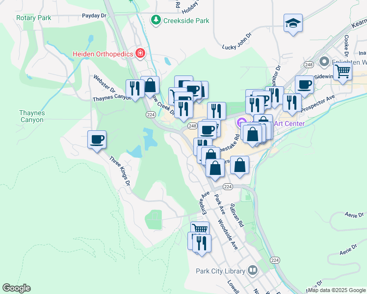 map of restaurants, bars, coffee shops, grocery stores, and more near 1792 Captain Molly Drive in Park City
