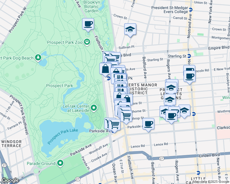 map of restaurants, bars, coffee shops, grocery stores, and more near in Brooklyn