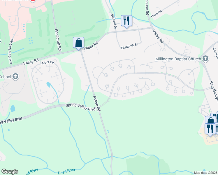 map of restaurants, bars, coffee shops, grocery stores, and more near 250 Alexandria Way in Bernards