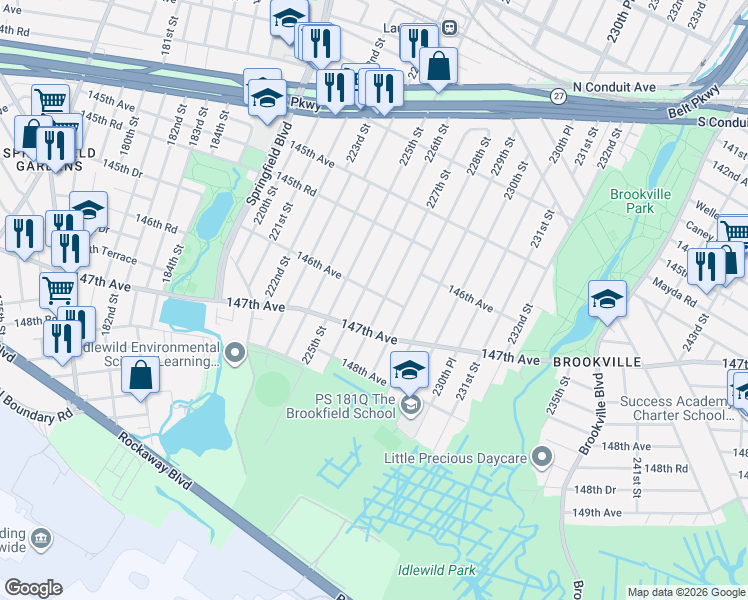 map of restaurants, bars, coffee shops, grocery stores, and more near in Queens
