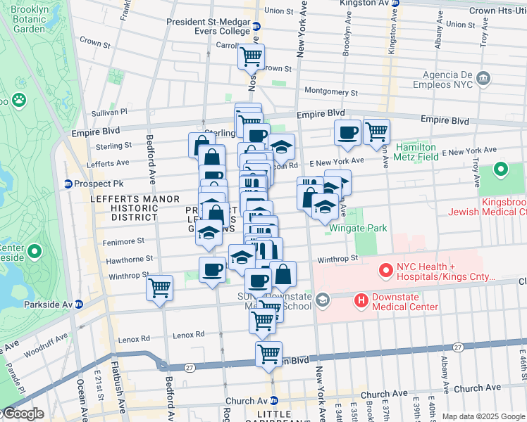 map of restaurants, bars, coffee shops, grocery stores, and more near in Brooklyn