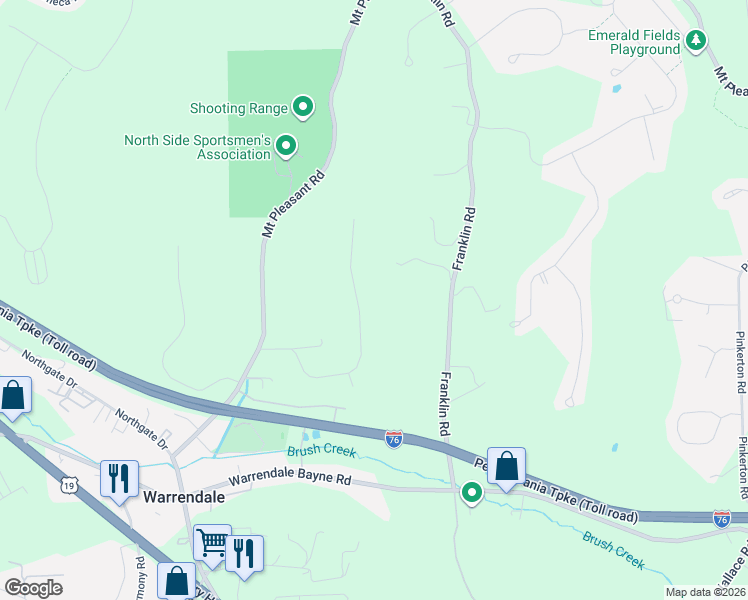 map of restaurants, bars, coffee shops, grocery stores, and more near 178 Warren Road in Warrendale