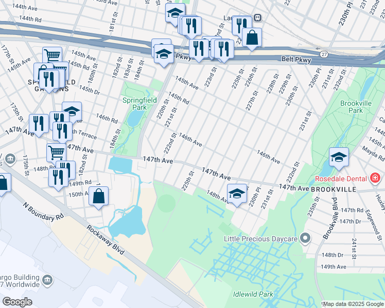 map of restaurants, bars, coffee shops, grocery stores, and more near in Queens