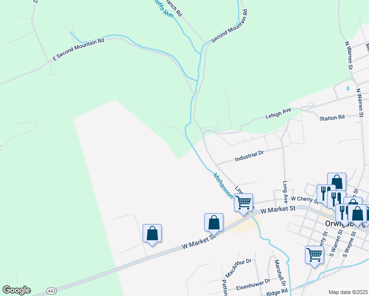 map of restaurants, bars, coffee shops, grocery stores, and more near 313 Lincoln Avenue in Orwigsburg