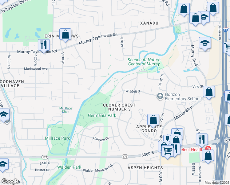 map of restaurants, bars, coffee shops, grocery stores, and more near 898 Germania Avenue in Salt Lake City