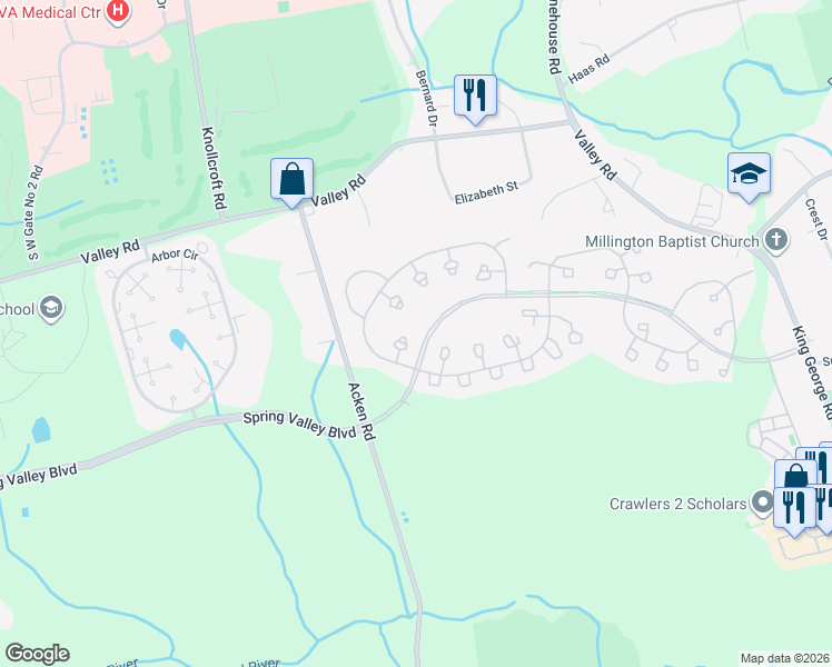 map of restaurants, bars, coffee shops, grocery stores, and more near 156 Alexandria Way in Basking Ridge