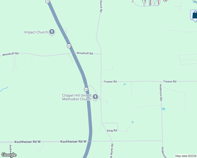 map of restaurants, bars, coffee shops, grocery stores, and more near 3540 German Church Road in Mansfield