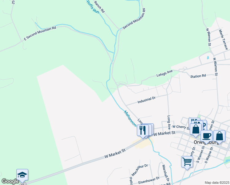 map of restaurants, bars, coffee shops, grocery stores, and more near 313 Lincoln Avenue in Orwigsburg