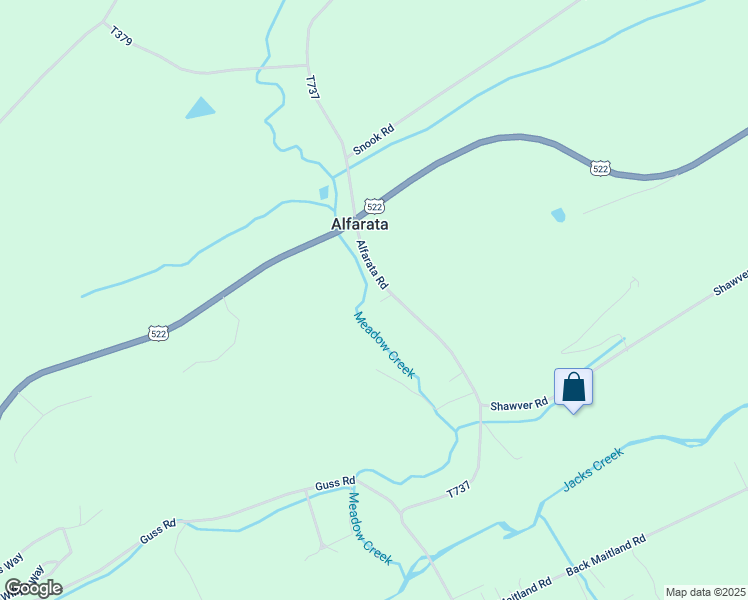 map of restaurants, bars, coffee shops, grocery stores, and more near 493 Alfarata Road in Lewistown