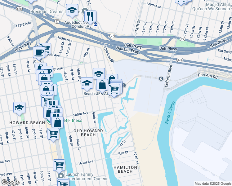 map of restaurants, bars, coffee shops, grocery stores, and more near 3 Coleman Square in Queens