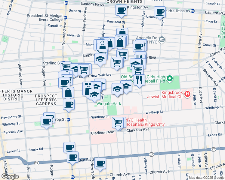 map of restaurants, bars, coffee shops, grocery stores, and more near 504 Midwood Street in Brooklyn