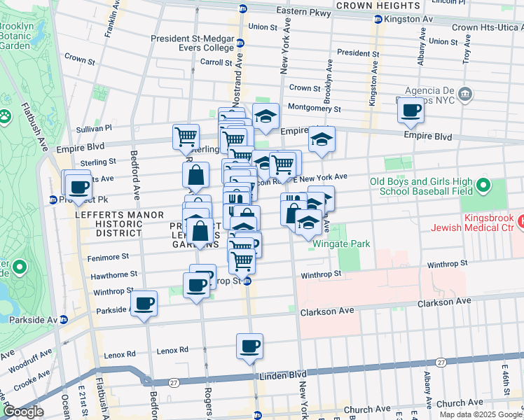 map of restaurants, bars, coffee shops, grocery stores, and more near in Brooklyn