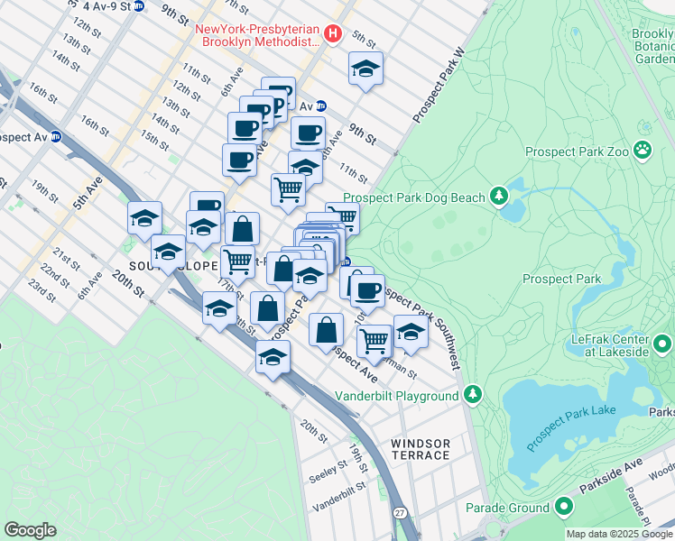 map of restaurants, bars, coffee shops, grocery stores, and more near in Brooklyn