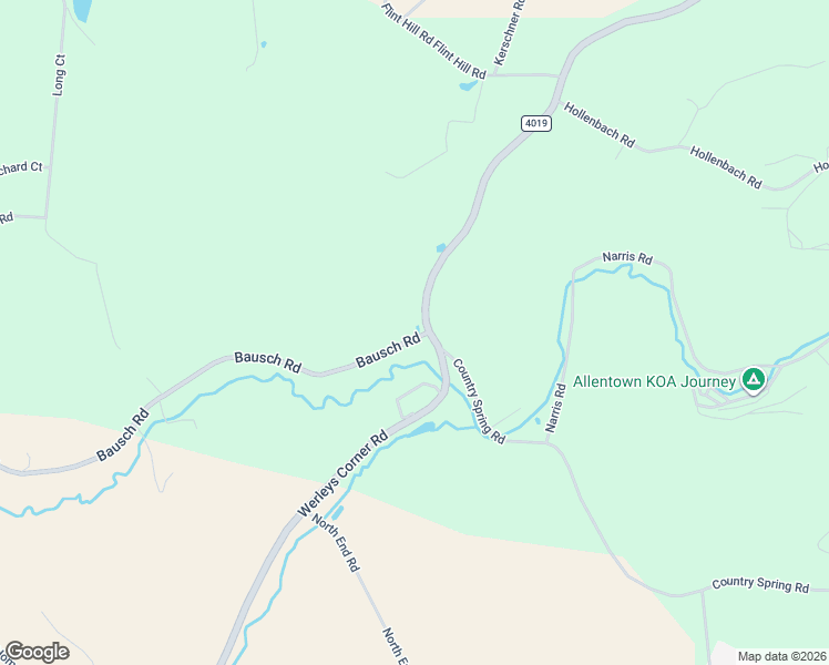 map of restaurants, bars, coffee shops, grocery stores, and more near 7007 Bausch Road in New Tripoli