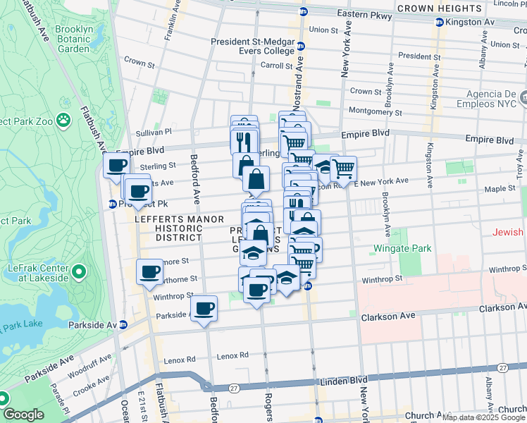 map of restaurants, bars, coffee shops, grocery stores, and more near 232 Maple Street in Brooklyn