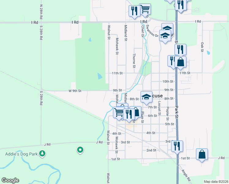 map of restaurants, bars, coffee shops, grocery stores, and more near 881 Mohawk Street in Syracuse