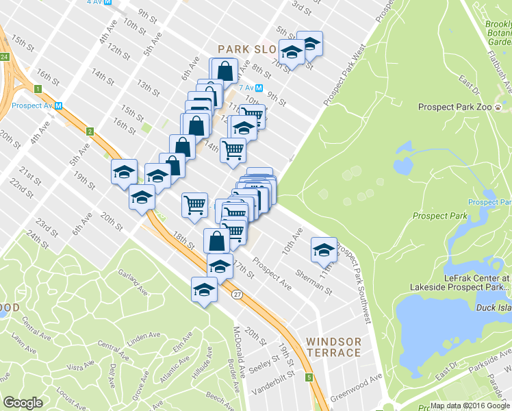 map of restaurants, bars, coffee shops, grocery stores, and more near in Brooklyn