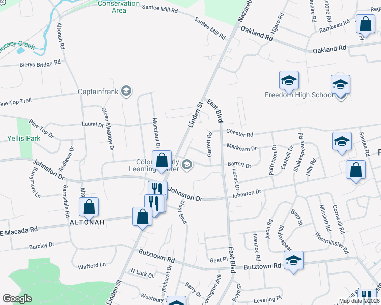 map of restaurants, bars, coffee shops, grocery stores, and more near 1451 Thompson Avenue in Bethlehem