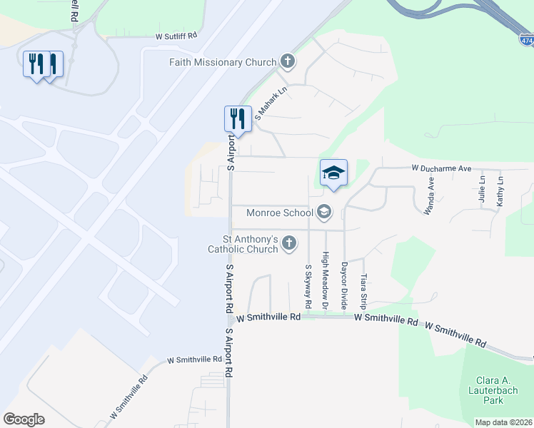 map of restaurants, bars, coffee shops, grocery stores, and more near 5305 West Cisna Road in Bartonville