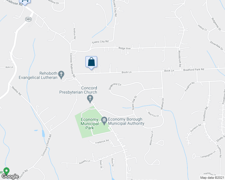 map of restaurants, bars, coffee shops, grocery stores, and more near 235 Dogwood Circle in Baden