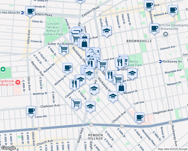 map of restaurants, bars, coffee shops, grocery stores, and more near in Brooklyn