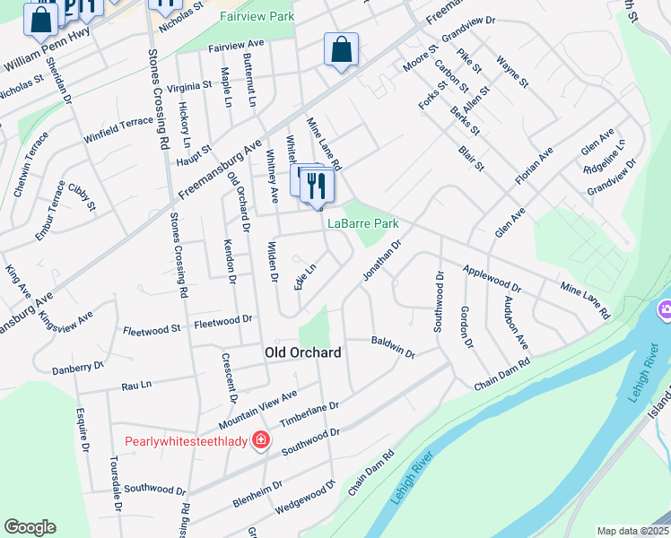 map of restaurants, bars, coffee shops, grocery stores, and more near 74 Wilden Drive in Easton