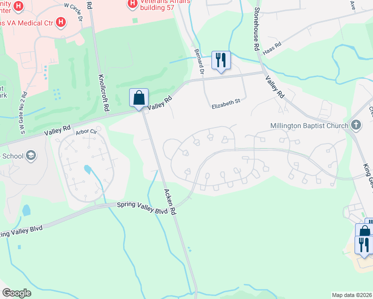map of restaurants, bars, coffee shops, grocery stores, and more near 156 Alexandria Way in Basking Ridge