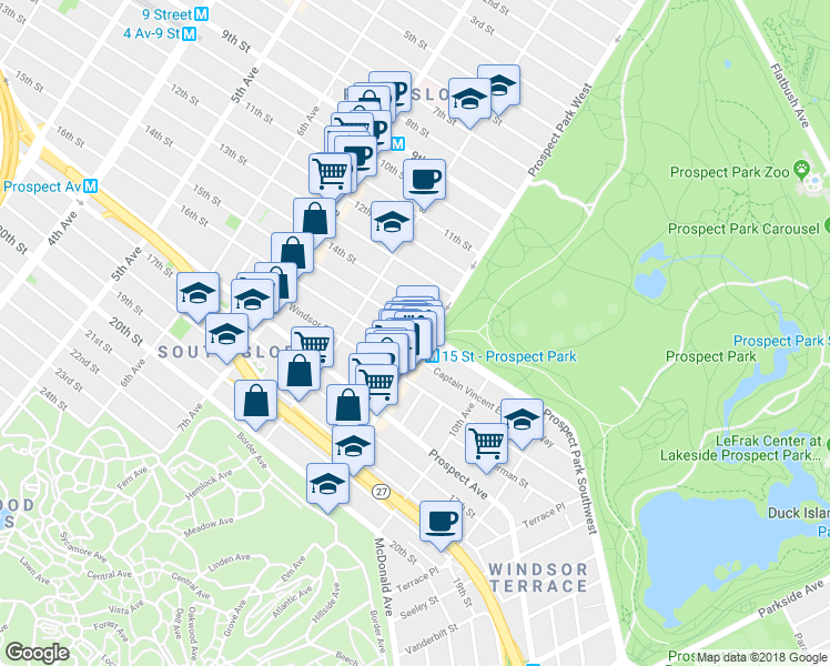 map of restaurants, bars, coffee shops, grocery stores, and more near in Brooklyn