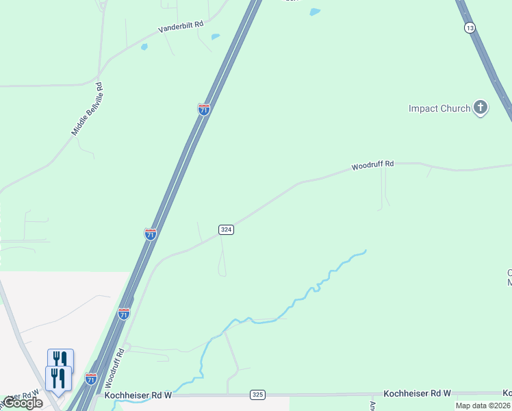 map of restaurants, bars, coffee shops, grocery stores, and more near 608 Woodruff Road in Mansfield