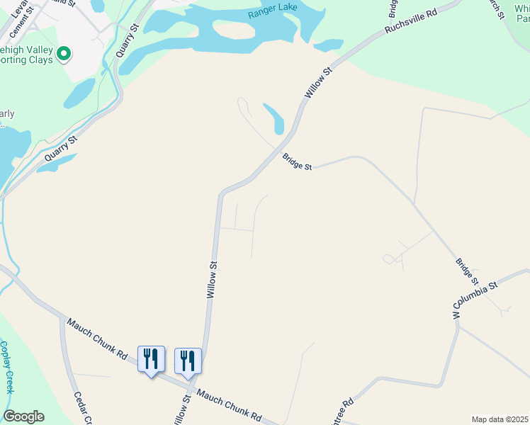map of restaurants, bars, coffee shops, grocery stores, and more near 2556 Prince Drive in Coplay