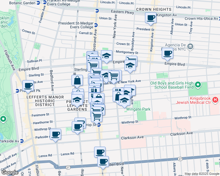 map of restaurants, bars, coffee shops, grocery stores, and more near 361 Maple Street in Brooklyn