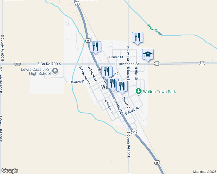 map of restaurants, bars, coffee shops, grocery stores, and more near in Walton