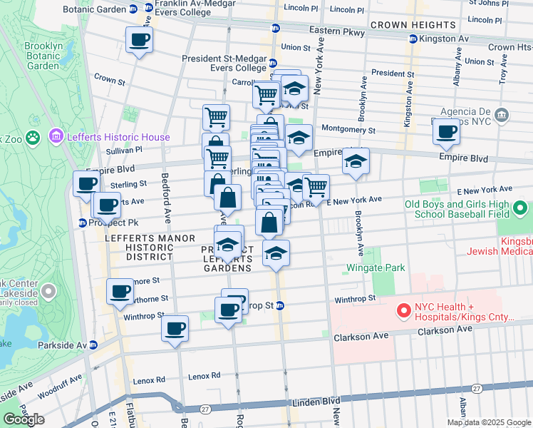 map of restaurants, bars, coffee shops, grocery stores, and more near in Brooklyn