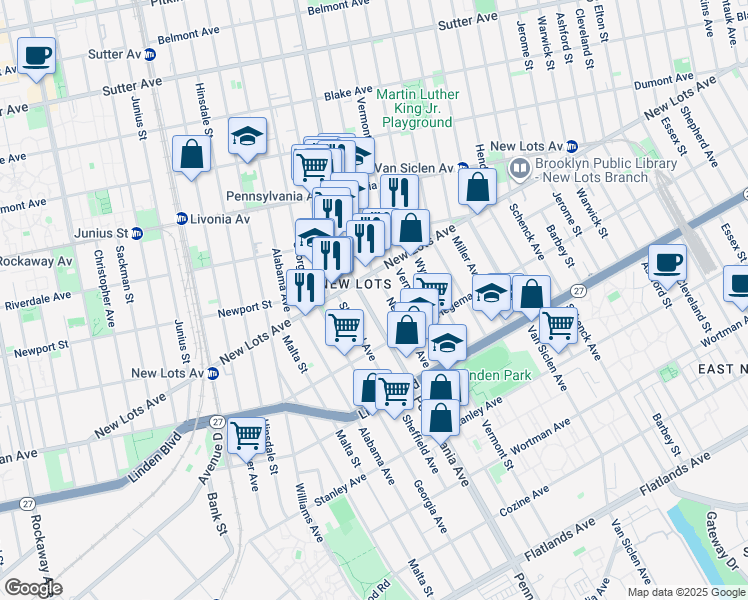 map of restaurants, bars, coffee shops, grocery stores, and more near in Brooklyn