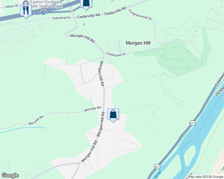 map of restaurants, bars, coffee shops, grocery stores, and more near 20 Schuler Lane in Easton