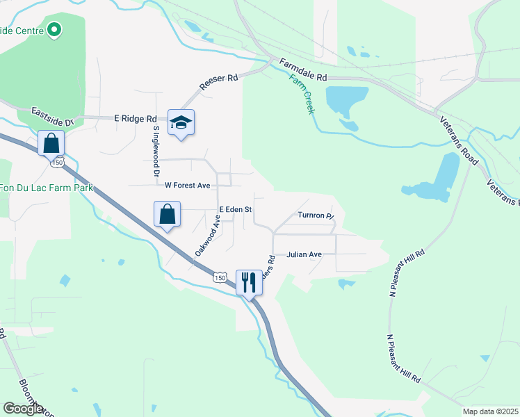 map of restaurants, bars, coffee shops, grocery stores, and more near 207 Racill Court in East Peoria