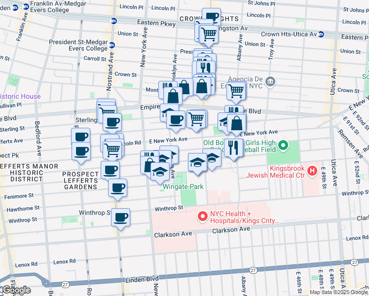 map of restaurants, bars, coffee shops, grocery stores, and more near 495 Maple Street in Brooklyn