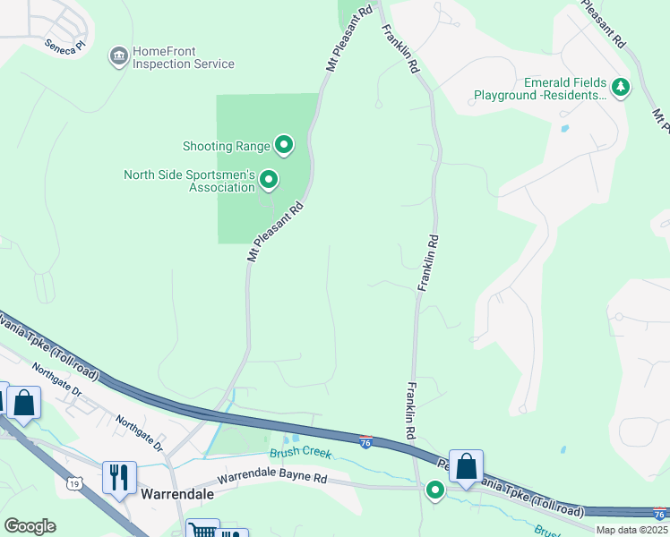 map of restaurants, bars, coffee shops, grocery stores, and more near 210 Warren Road in Warrendale